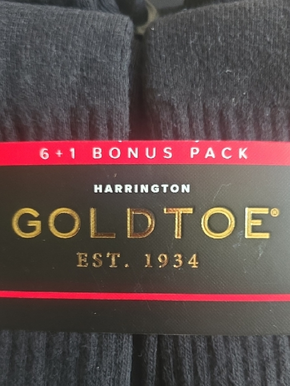 Gold Toe Black Ribbed Crew Socks 7-Pack - Picture 4 of 9